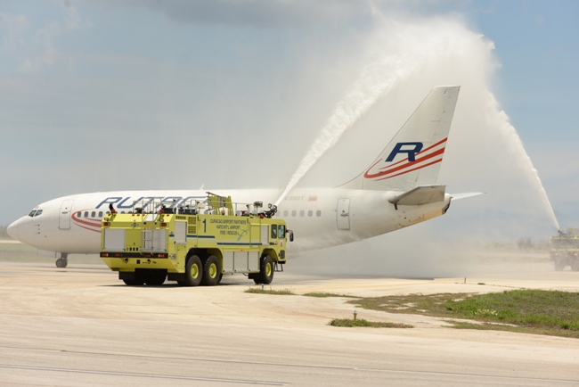 Buelo inougural Rutaca Airlines for di Caracas, Venezuela pa Kòrsou